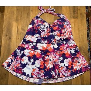 Swimsuits for all size 30 NWT swimdress swimsuit  one piece pink purple floral